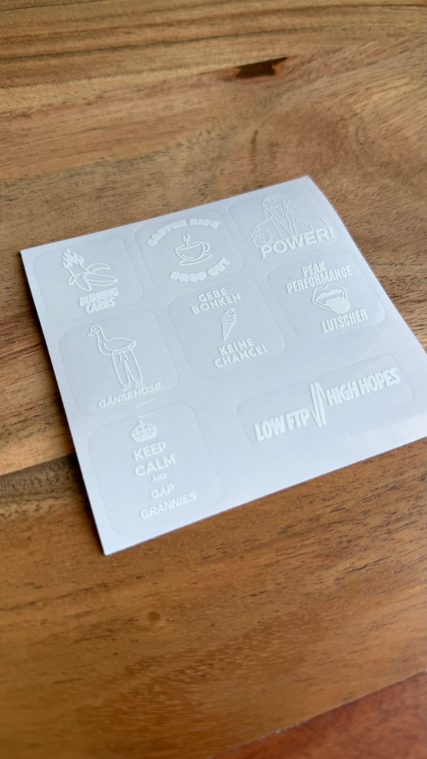 Sticker Set verschiedene Motive weiß
