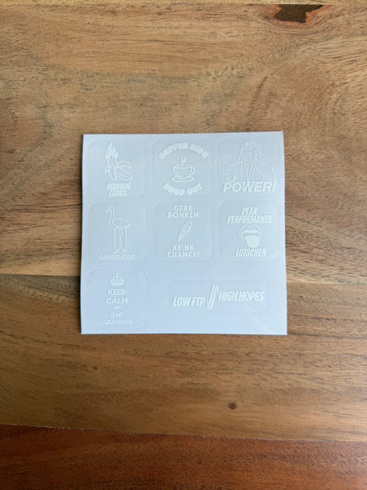 Sticker Set verschiedene Motive weiß